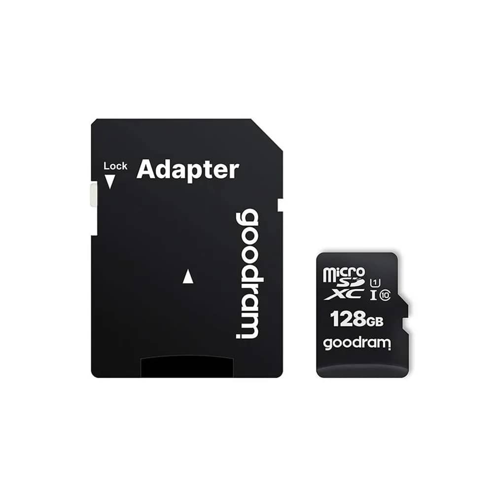 Goodram MicroSDXC Memory Card with SD Adapter – 128 GB, UHS-I, M1AA-1280R12