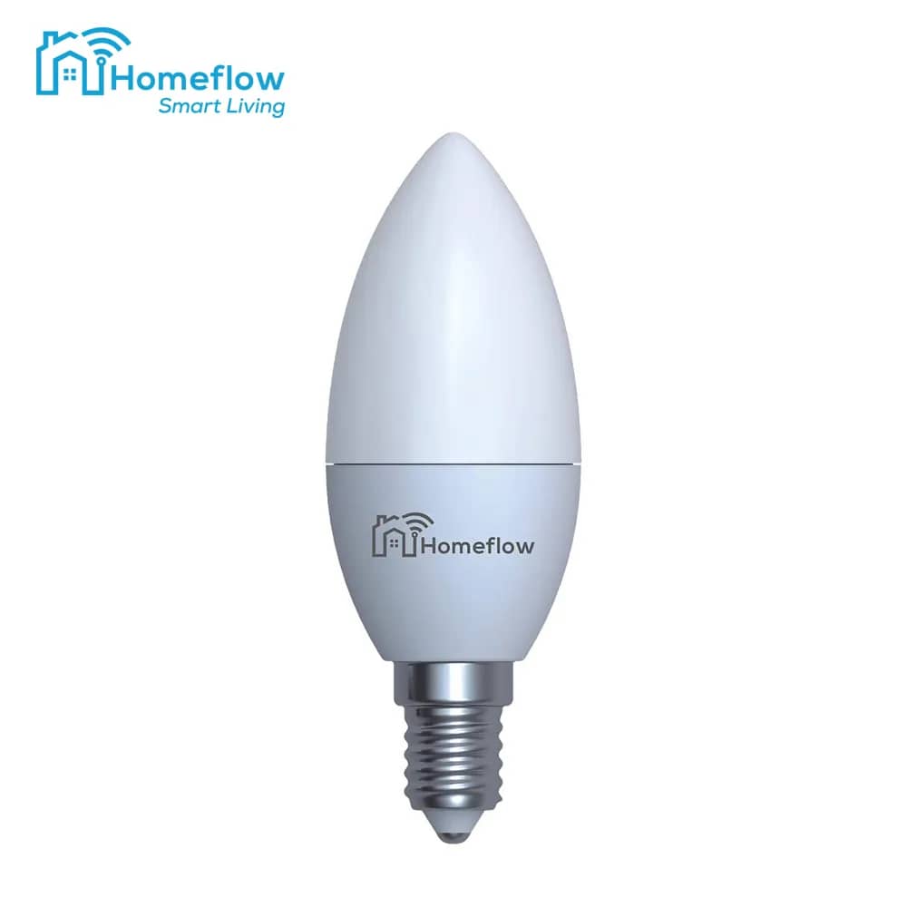 Homeflow B-5003 Wireless Smart LED Bulb – E14, 5W, 400lm, Dimmable, Warm/Cool White, Smartphone Control
