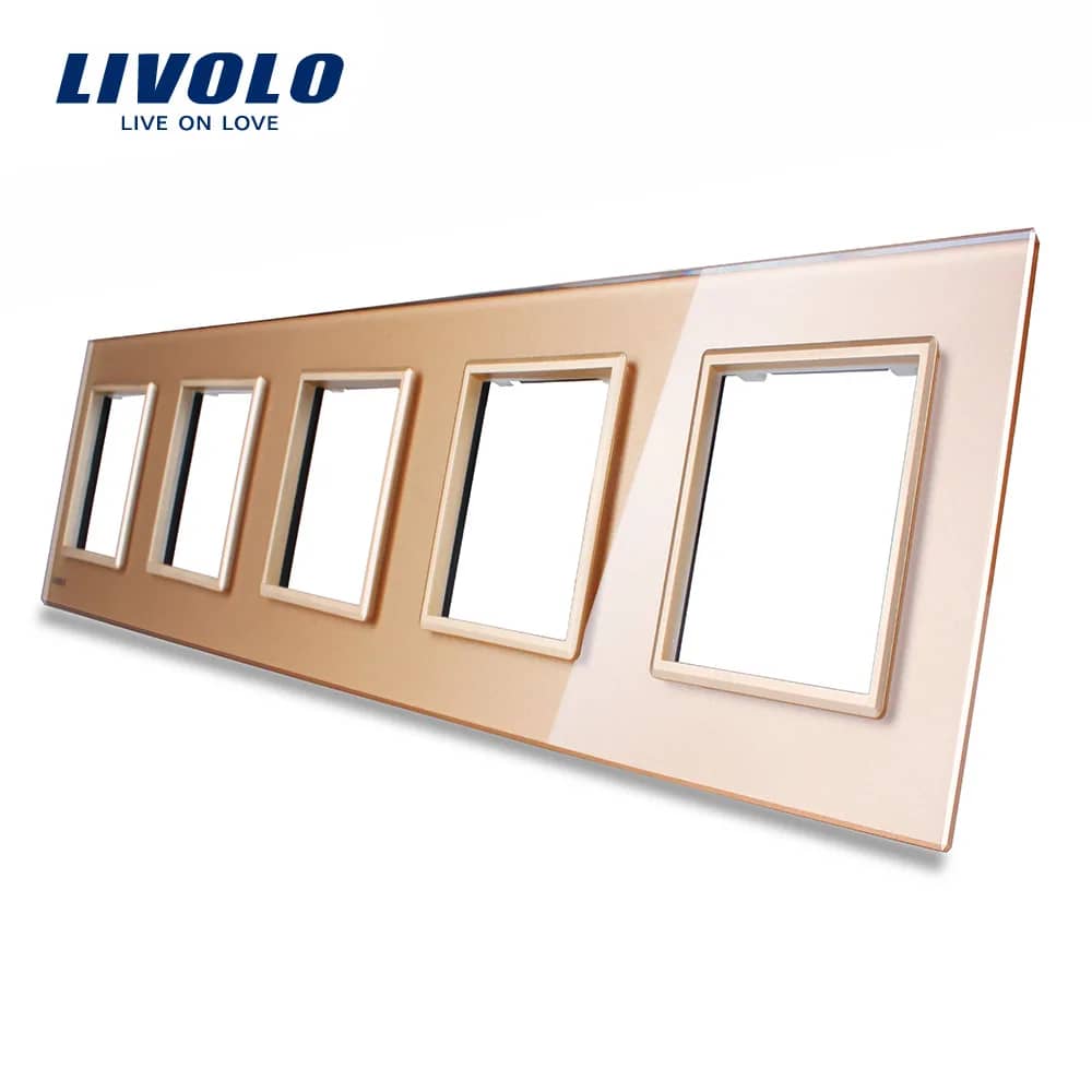 Livolo 5-Gang Glass Socket Frame