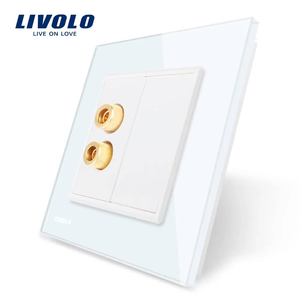 Livolo Audio Speaker Socket with Glass Frame