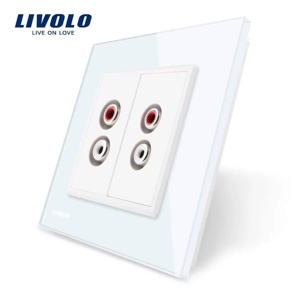 Livolo Double Audio Socket with Glass Frame