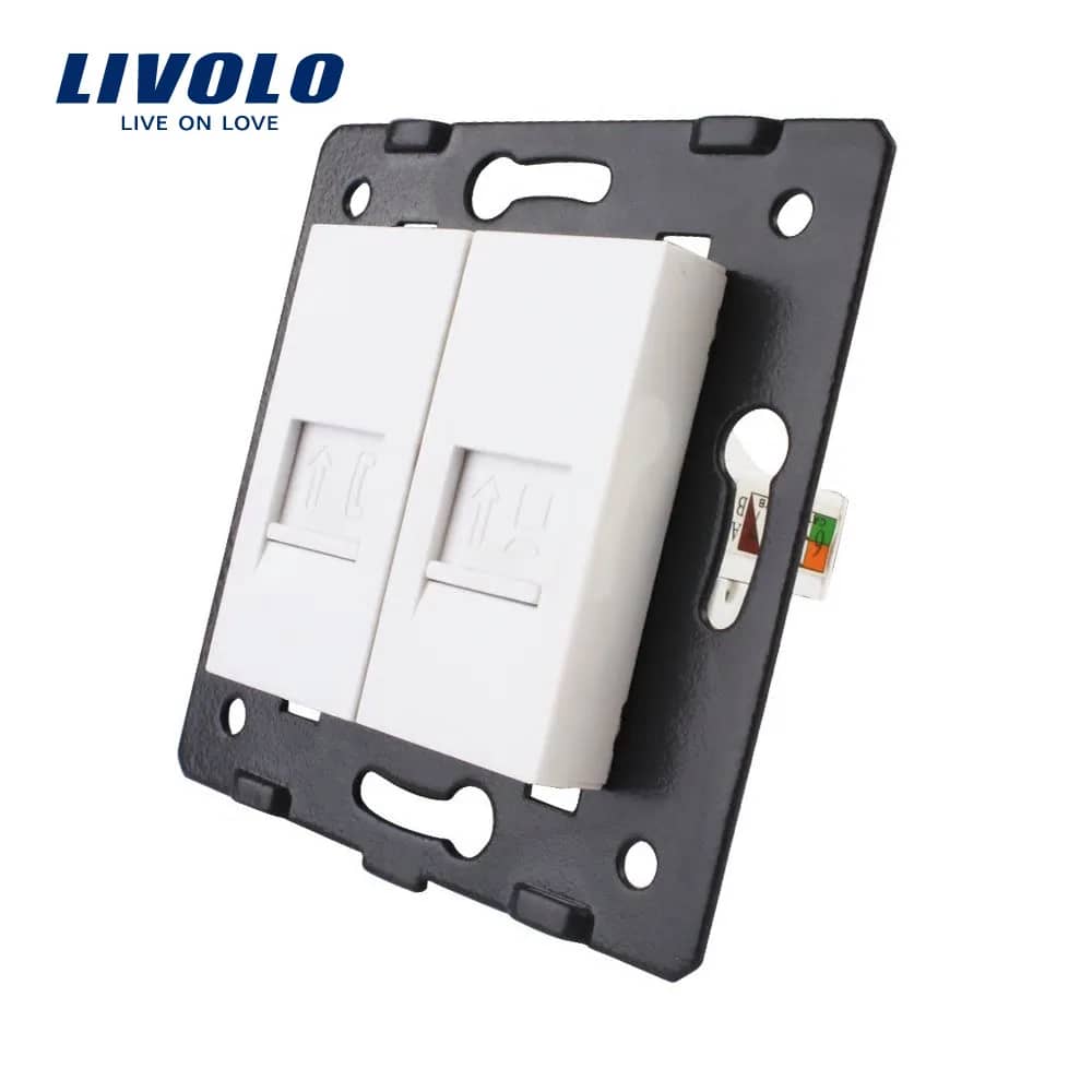 Livolo Double Telephone + Internet Socket