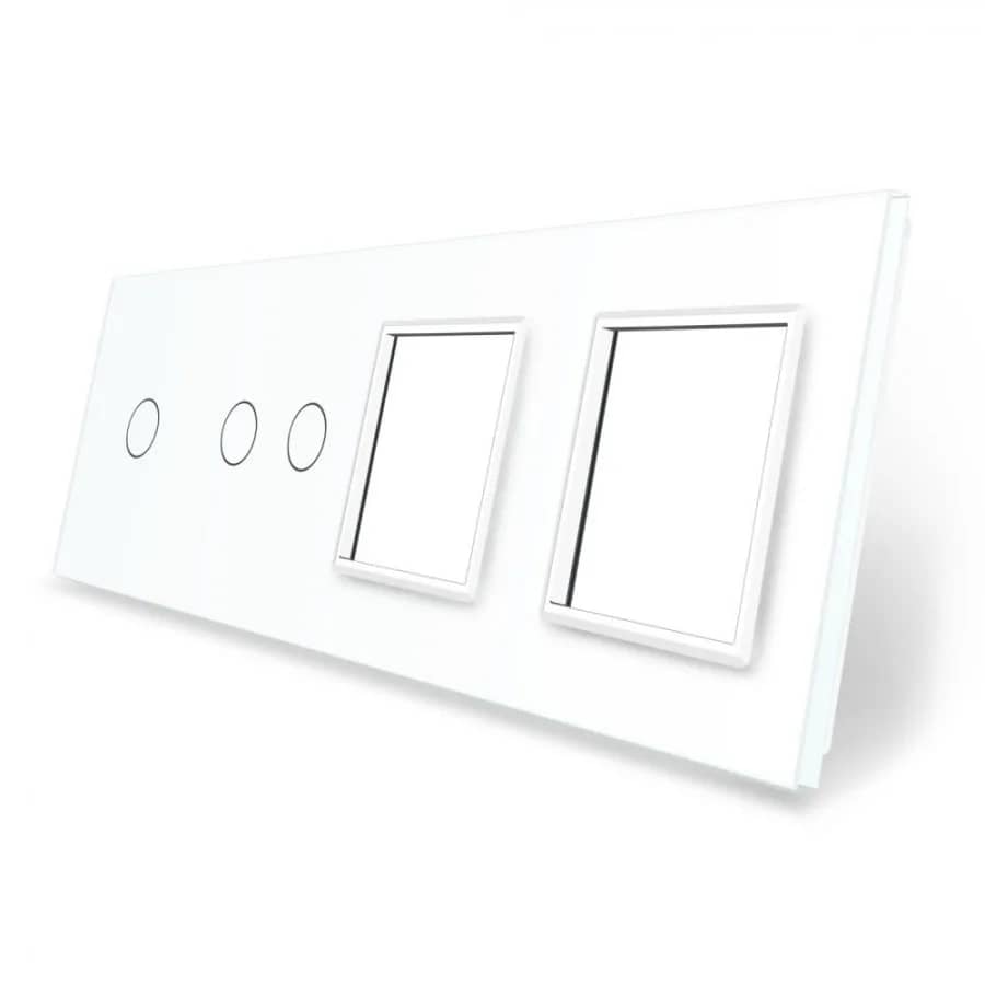 Livolo Glass Panel – 1 Gang + 2 Gang Light Switch and 2 Sockets