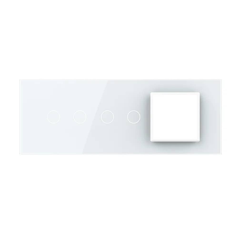 Livolo Glass Panel for 2 Gang + 2 Gang Touch Light Switch with Socket – Italian Standard 6/7M