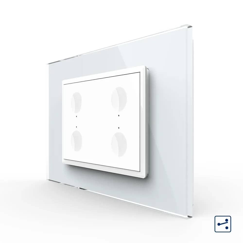 Livolo Glass Touch 2-Way / Intermediate Light Switch – 4 Gang, Italian Standard – New Series