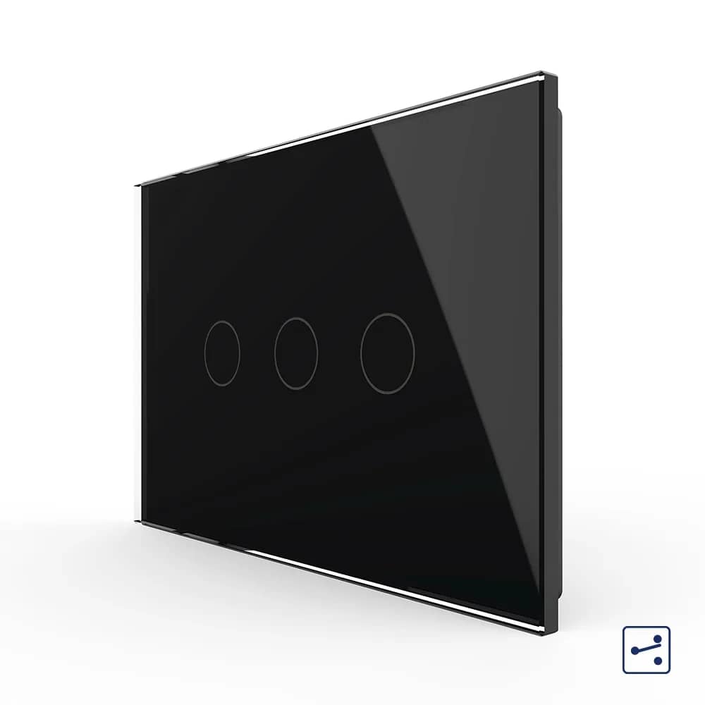 Livolo Glass Touch 3 Gang 2-Way / Intermediate Light Switch – Italian Standard, New Series