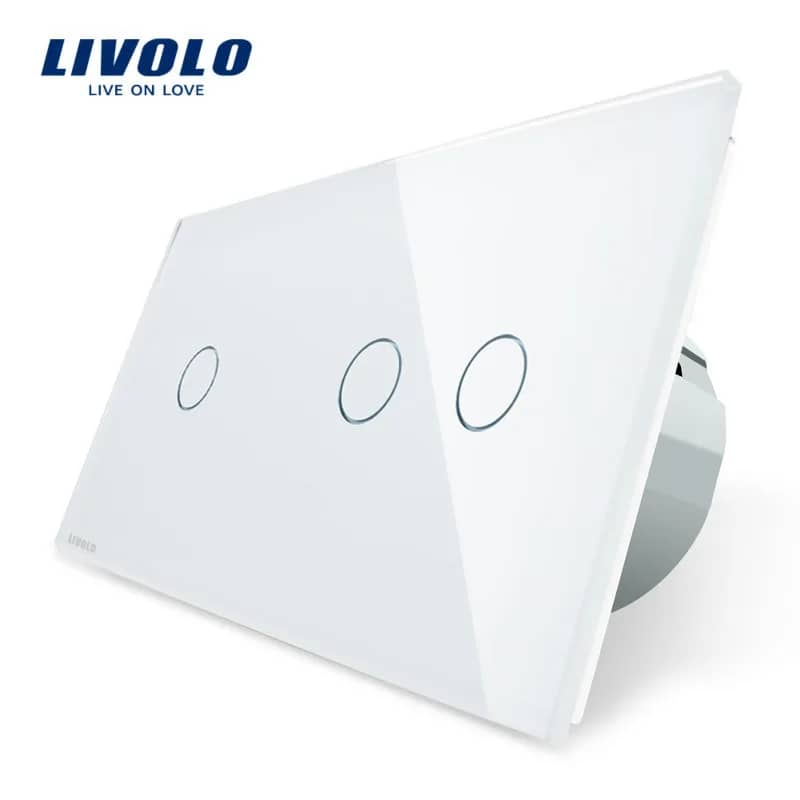 Livolo Glass Touch Light Switch – 1 Gang + 2 Gang