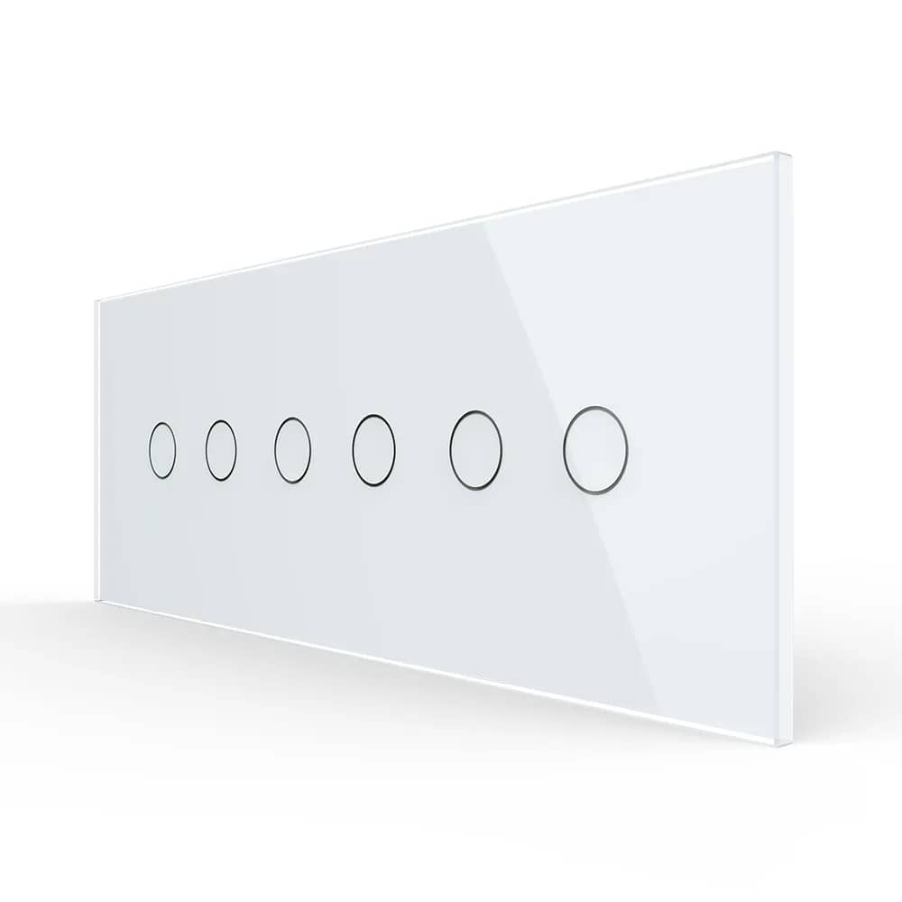 Livolo Glass Touch Light Switch – 2 Gang + 2 Gang + 2 Gang, Italian Standard, 6M