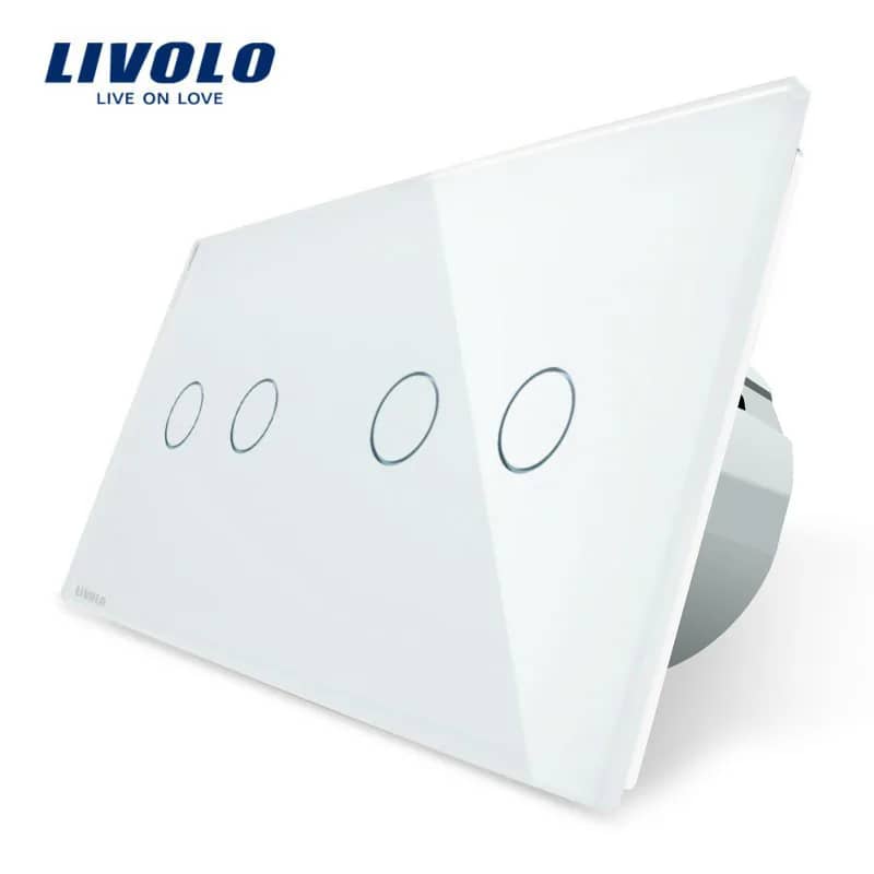 Livolo Glass Touch Light Switch – 2 Gang + 2 Gang