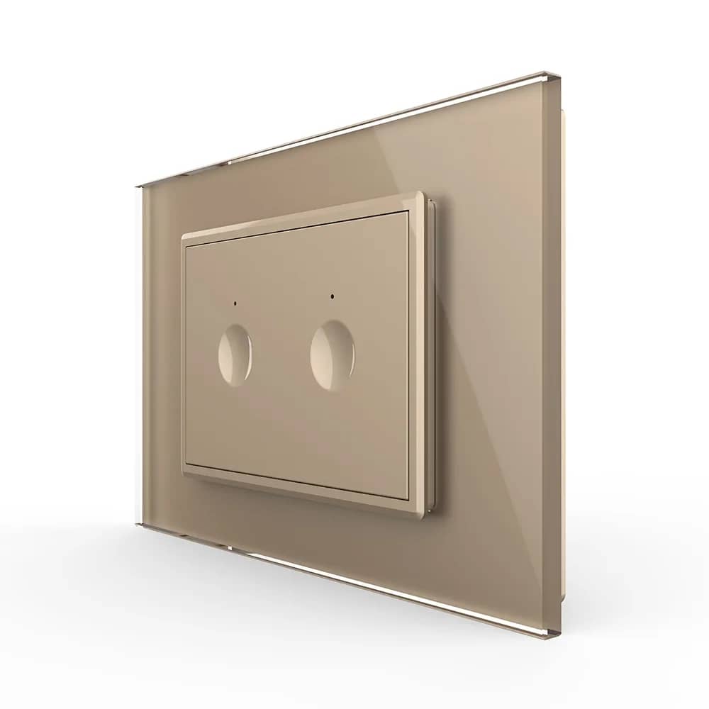 Livolo Glass Touch Light Switch – 2 Gang, Italian Standard, New Series