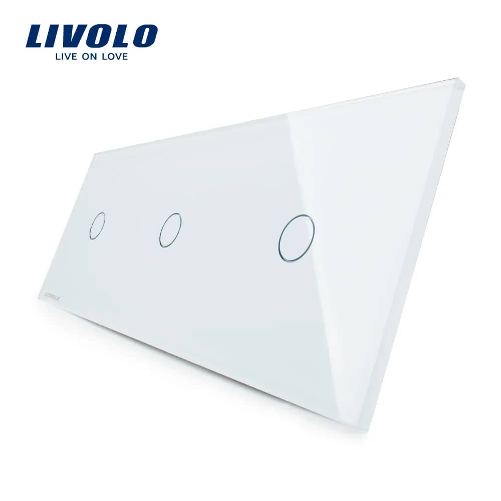 Livolo Glass Touch Light Switch Panel – 1 Gang + 1 Gang + 1 Gang