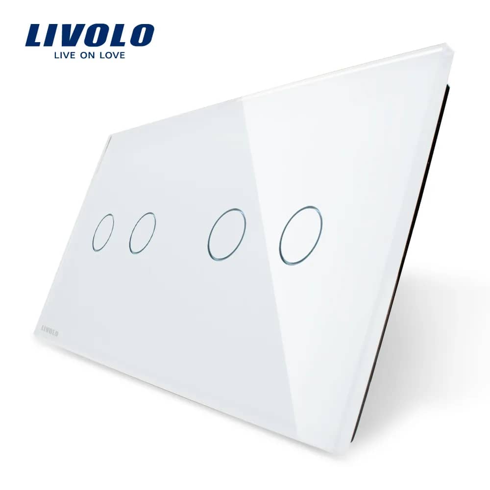 Livolo Glass Touch Light Switch Panel – 2 Gang + 2 Gang
