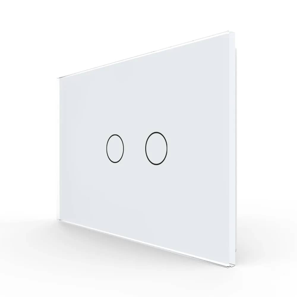 Livolo Glass Touch Light Switch Panel – 2 Gang, Italian Standard