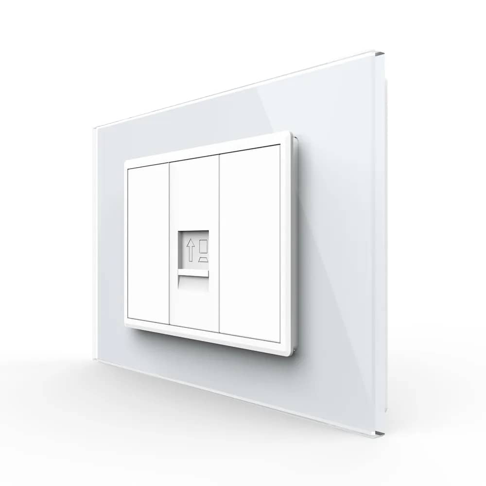 Livolo Internet Data Socket with Glass Frame – Italian Standard