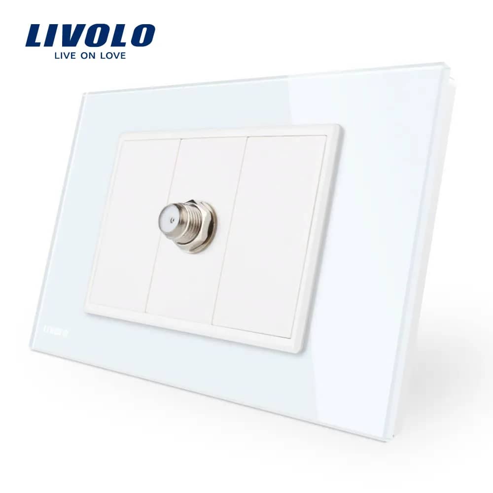 Livolo Satellite TV Socket with Glass Frame – Italian Standard