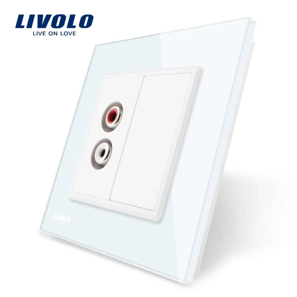 Livolo Single Audio Socket with Glass Frame