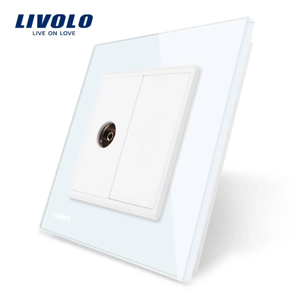 Livolo Single TV Socket with Glass Frame