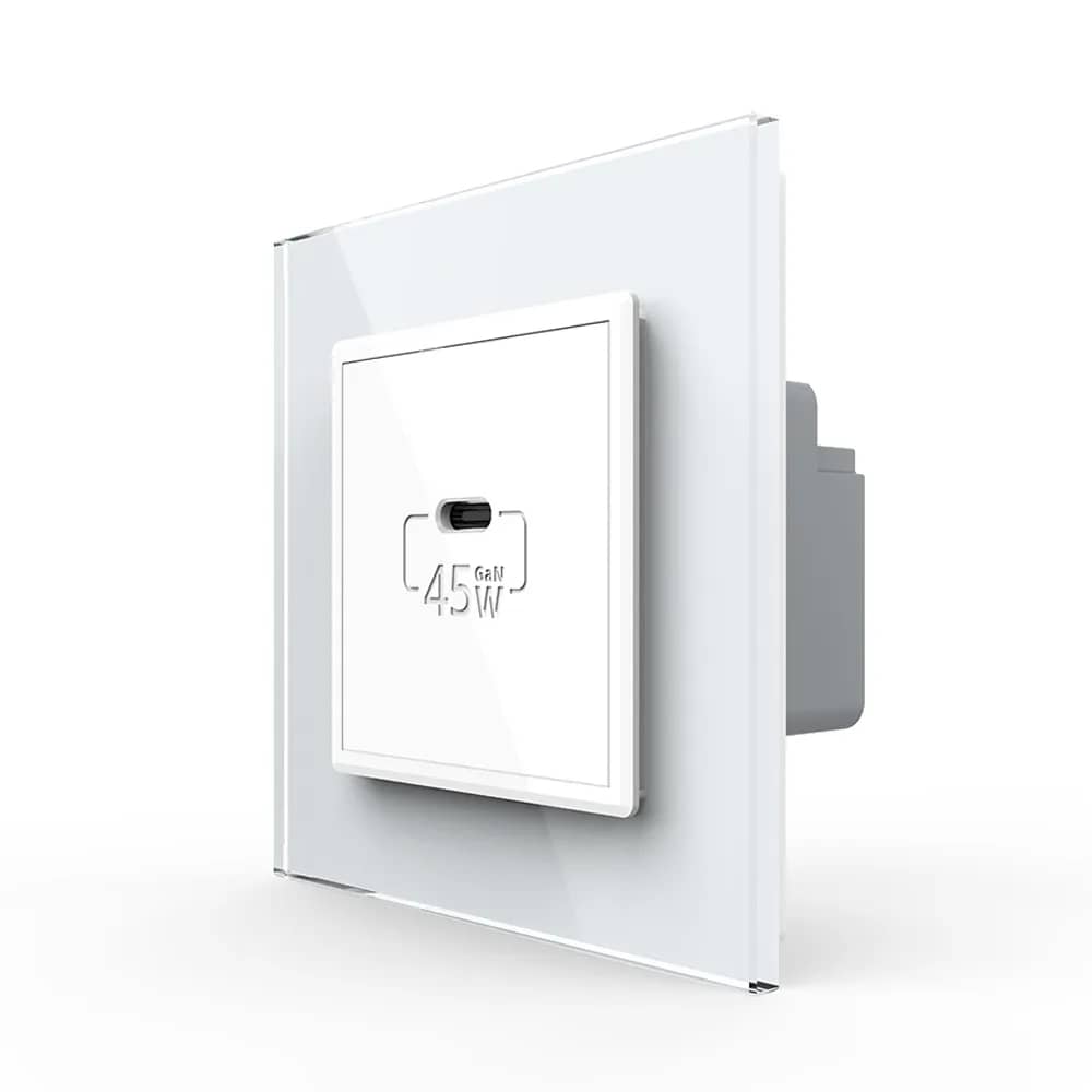 Livolo USB Type-C Charging Socket with Glass Frame