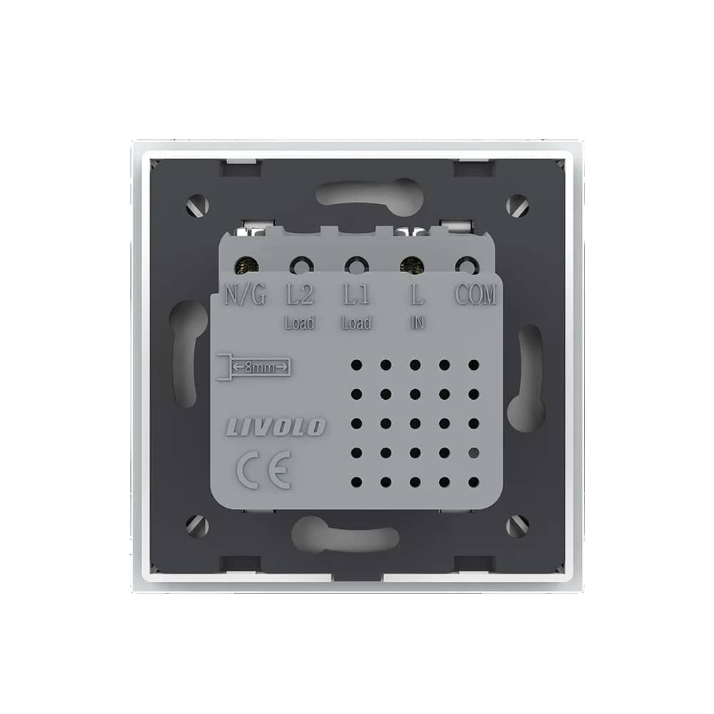 Livolo USB Type-C Charging Socket with Glass Frame – White — image 4