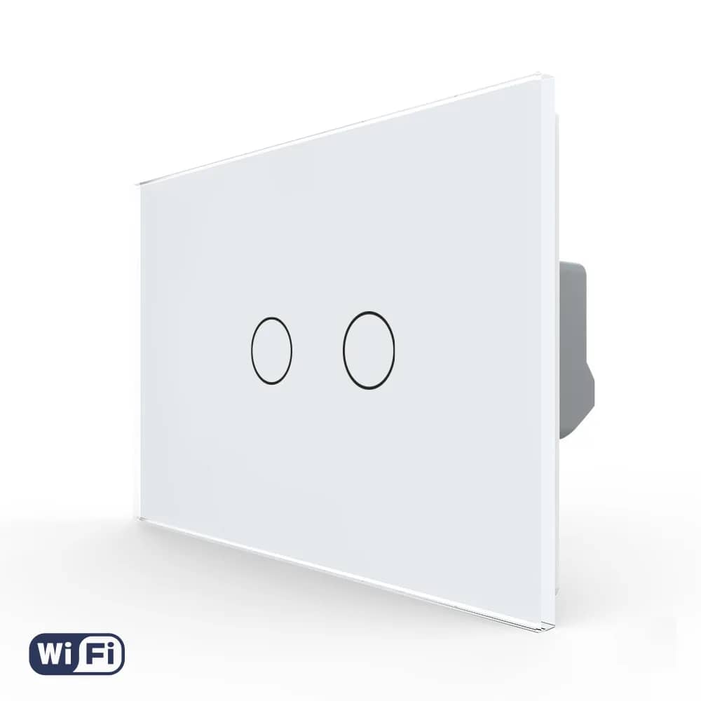 Livolo Wi-Fi Glass Touch Light Switch – 2 Gang, Italian Standard