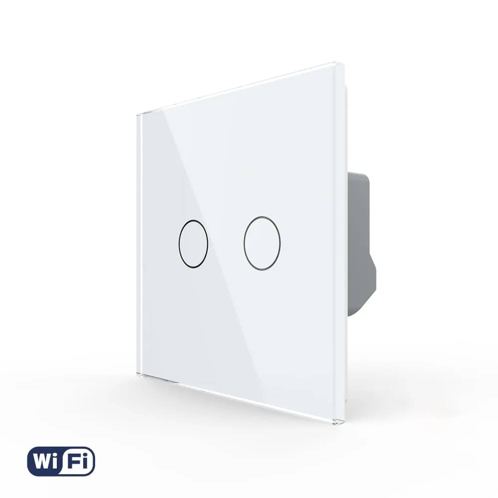 Livolo Wi-Fi Glass Touch Light Switch – 2 Gang, New Series