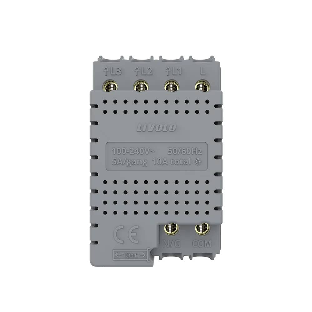 Livolo Wi-Fi Touch 3 Gang 2-Way / Intermediate Light Switch Module, Italian Standard – New Series, White — image 4