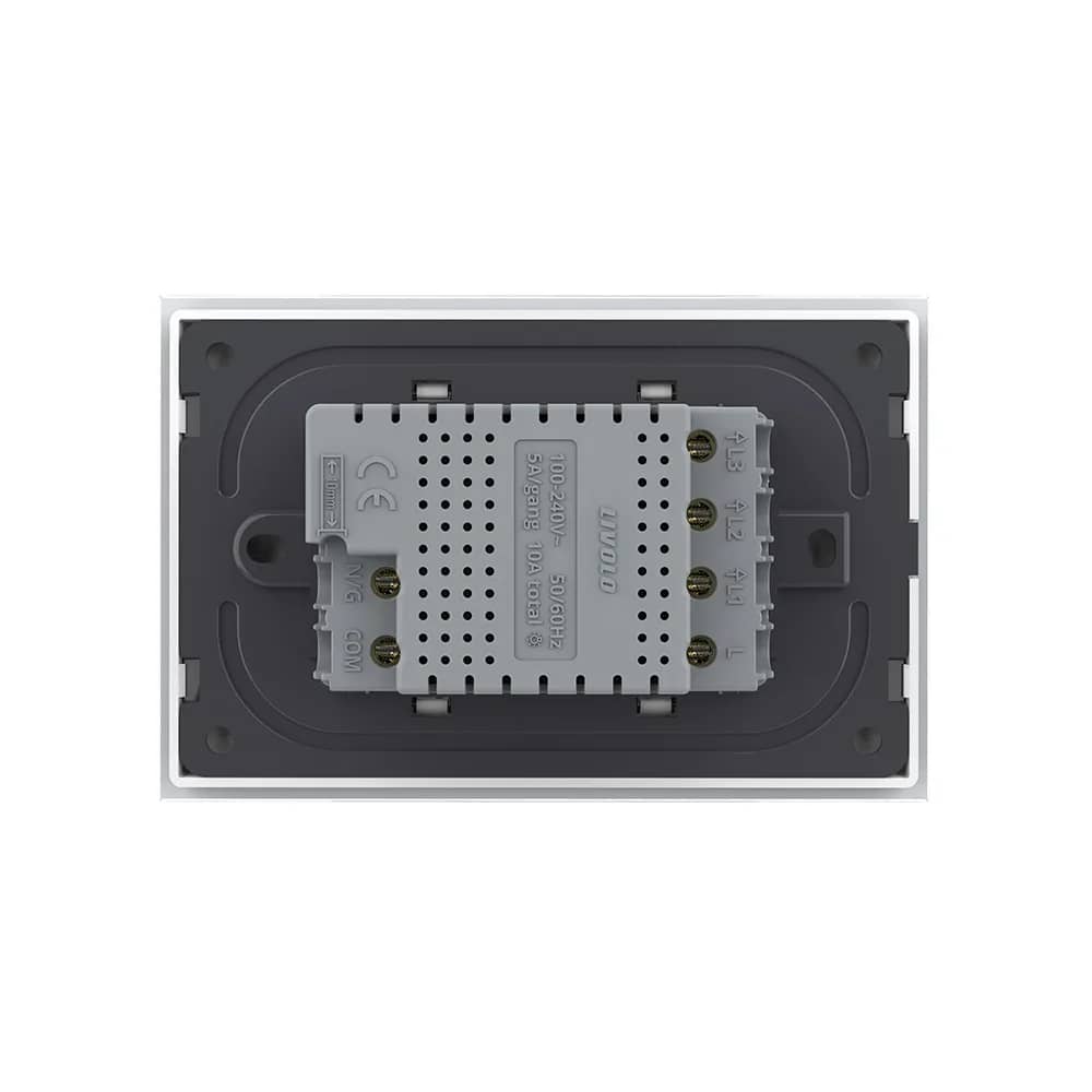 Livolo Wi-Fi Touch Light Switch – 3 Gang 2-Way / Intermediate, Italian Standard – New Series, White (VL-FC3SNY-3WP-11) — image 4