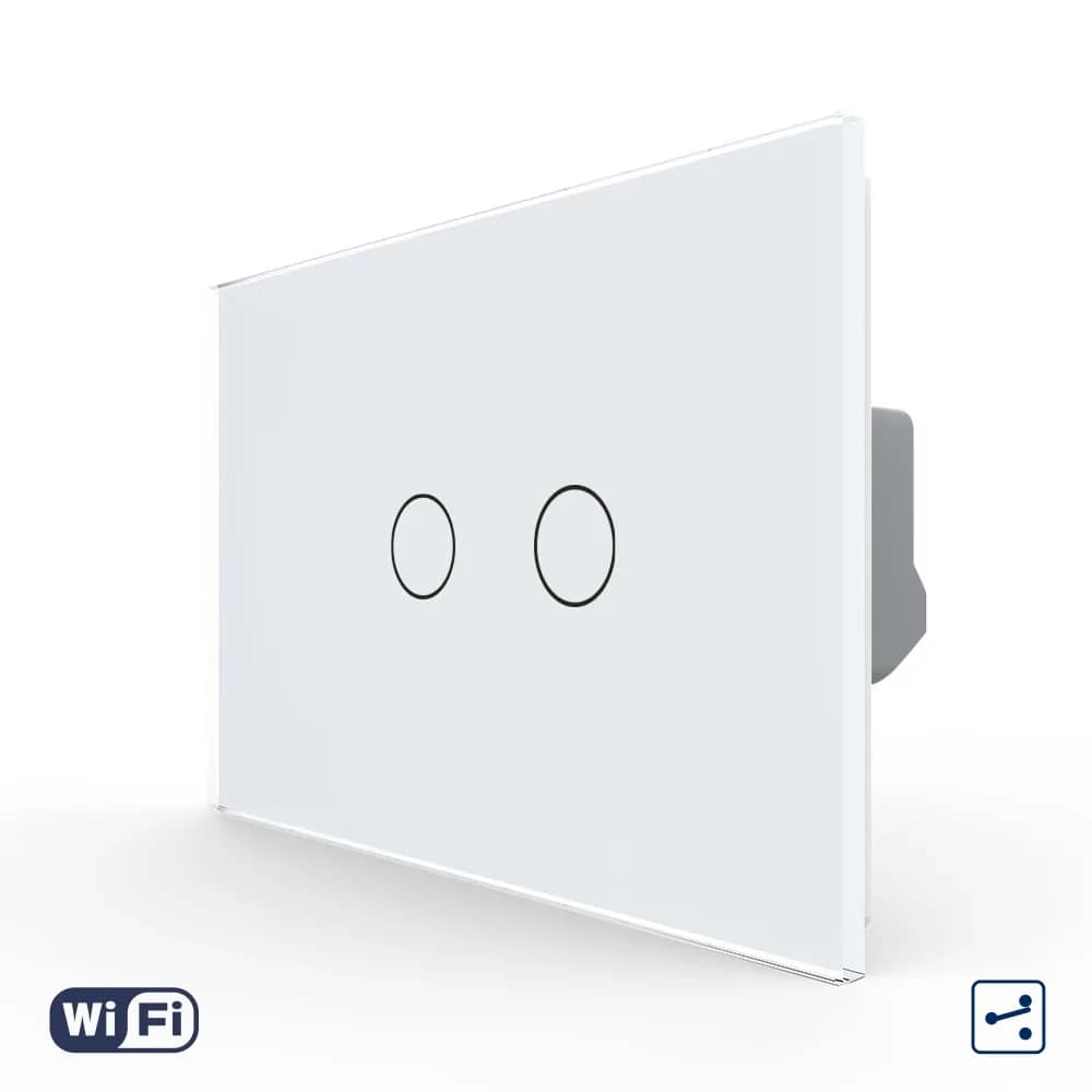 Livolo Wi-Fi Touch Light Switch – 2 Gang 2-Way / Intermediate, Italian Standard – New Series