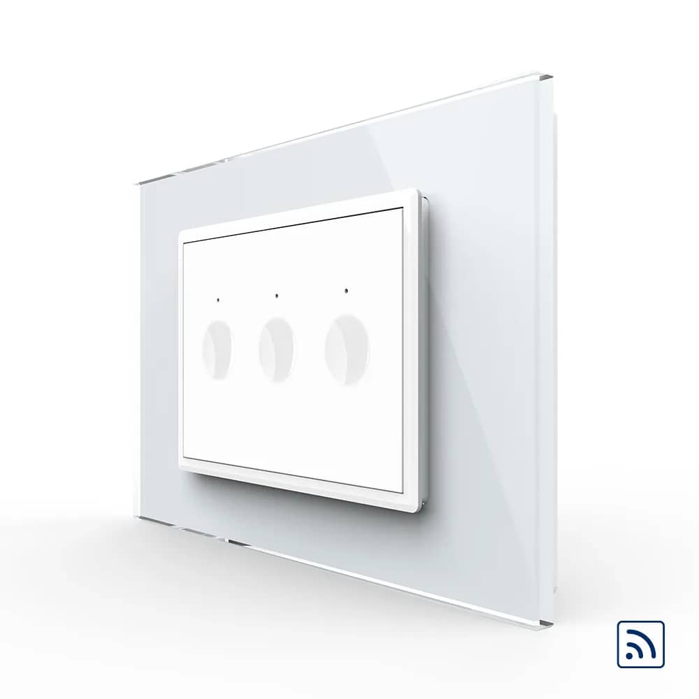 Livolo Wireless Glass Touch Light Switch – 3 Gang, Italian Standard – New Series – White — image 1