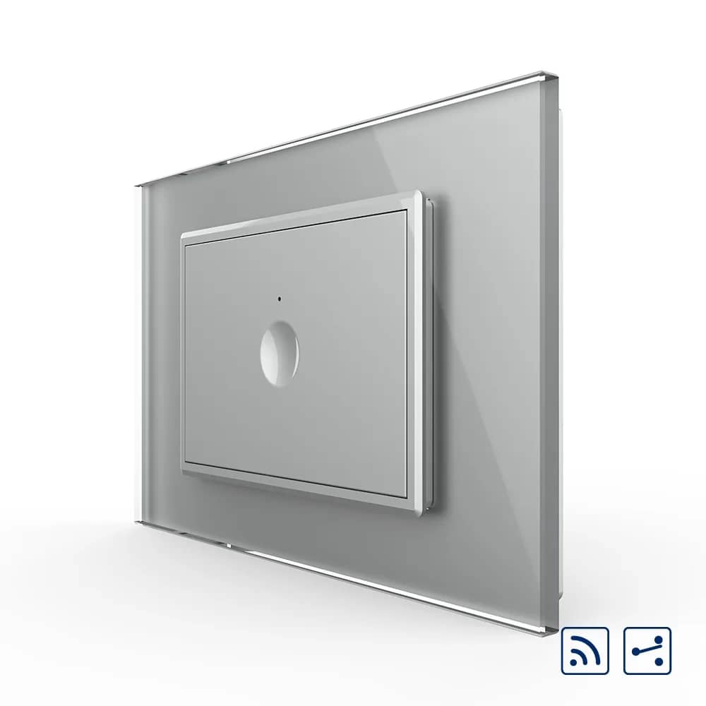 Livolo Wireless Glass Touch Light Switch – 1 Gang 2-Way / Intermediate, Italian Standard – New Series – Grey — image 1