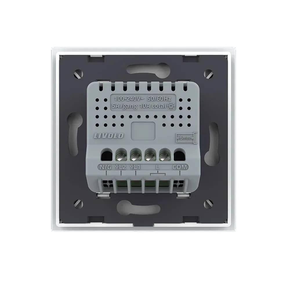 Livolo Zigbee EC 2 Gang Touch Light Switch with Glass Frame – White — image 3