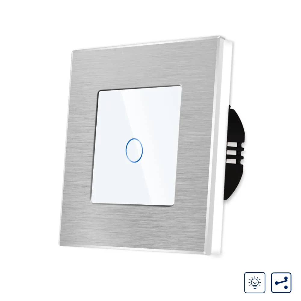 Luxion 1 Gang 2-Way / Intermediate Dimmer Touch Light Switch with Aluminium Frame