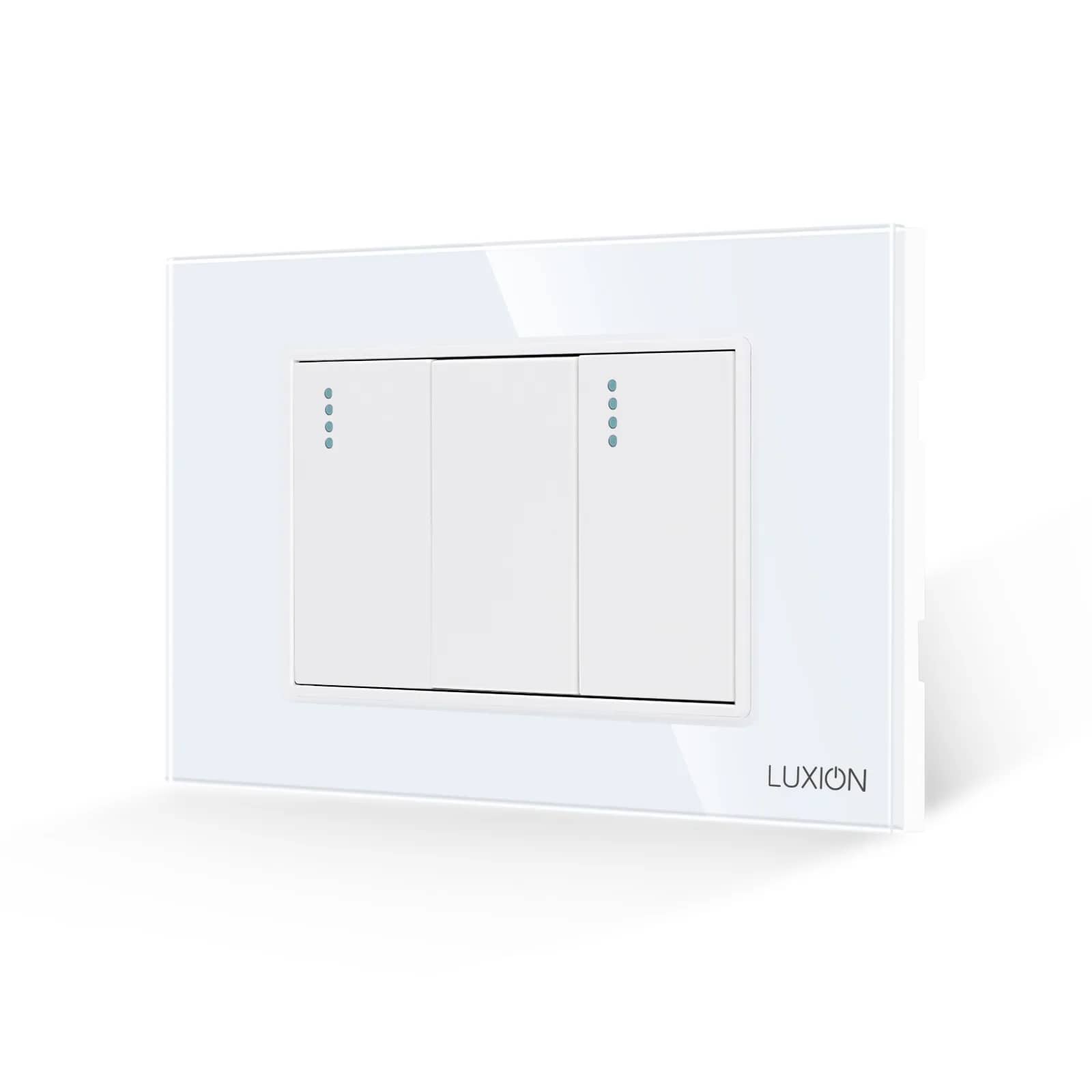 Luxion 2 Gang Mechanical Light Switch with Glass Frame – Italian Standard, 3M