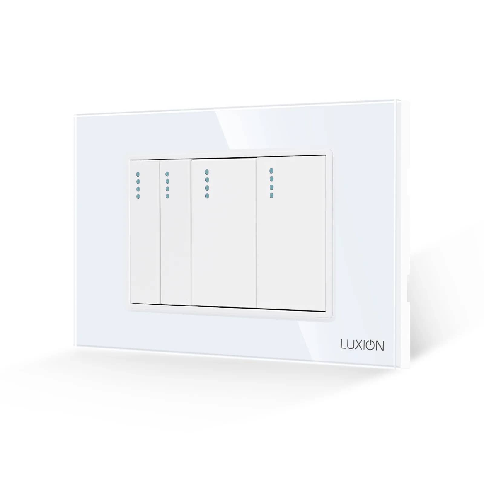 Luxion 4-Gang Mechanical Light Switch with Glass Frame – Italian Standard, 3M