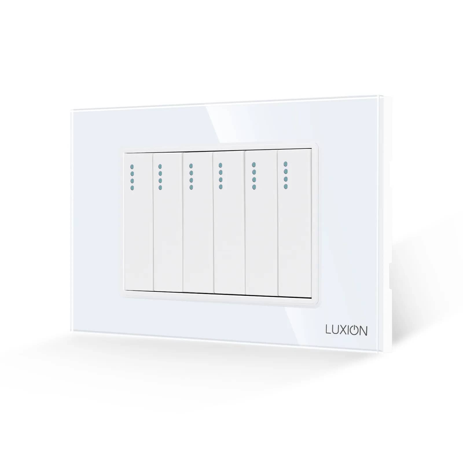 Luxion 6-Module Mechanical Light Switch with Glass Frame – Italian Standard, 3M