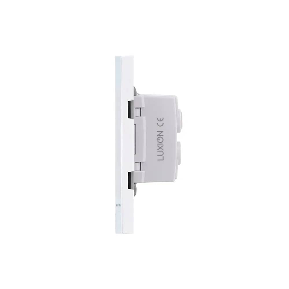 Luxion 8-Gang Mechanical Light Switch with Glass Frame – Italian Standard, 4M – White — image 3