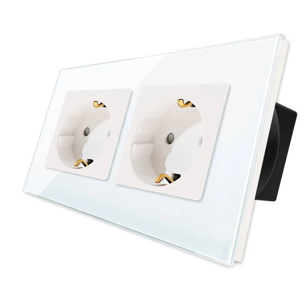 Luxion Double Socket with Glass Frame