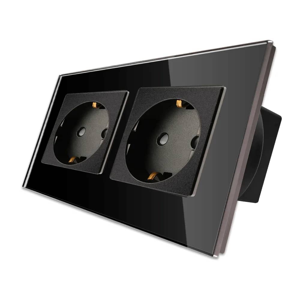 Luxion Double Socket with Glass Frame