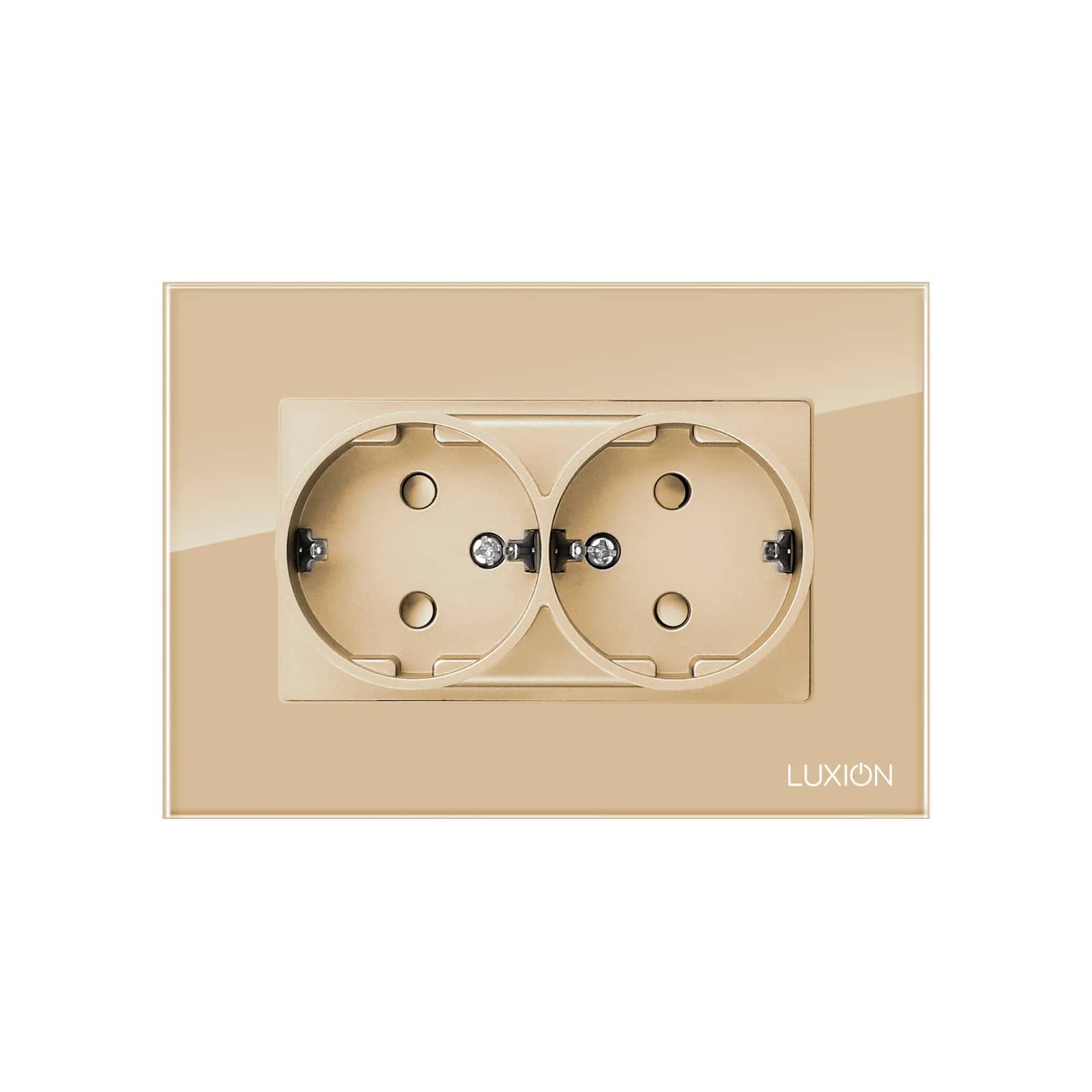 Luxion Double Socket with Glass Frame for Single Wall Box (LXD-M1-2110GF)