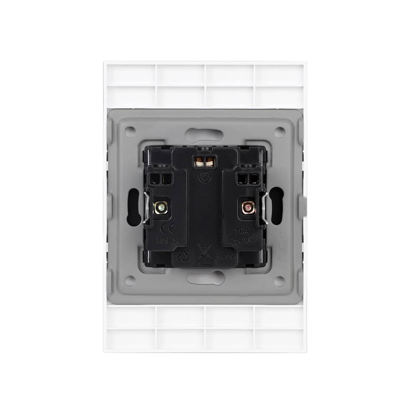Luxion Double Socket with Glass Frame for Single Wall Box (LXD-M1-2110GF) – White — image 3