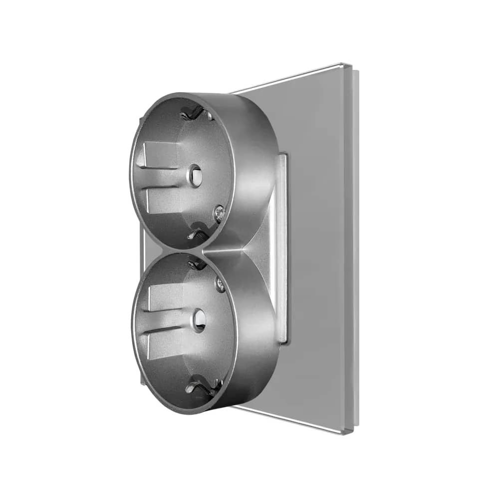 Luxion Double Socket with Glass Frame for Single Wall Box (LX-MP210GF)