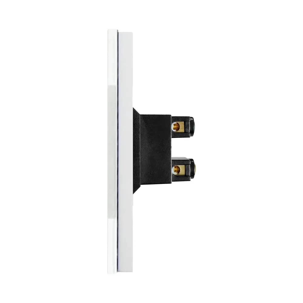 Luxion Double Socket with Slim Modules and Glass Frame – White — image 3
