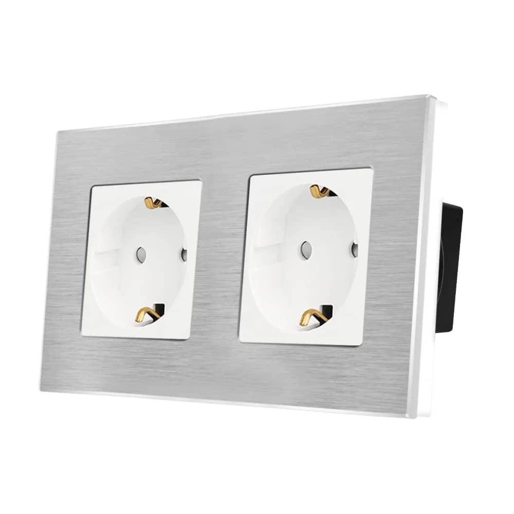 Luxion Double Wall Socket with Aluminium Frame