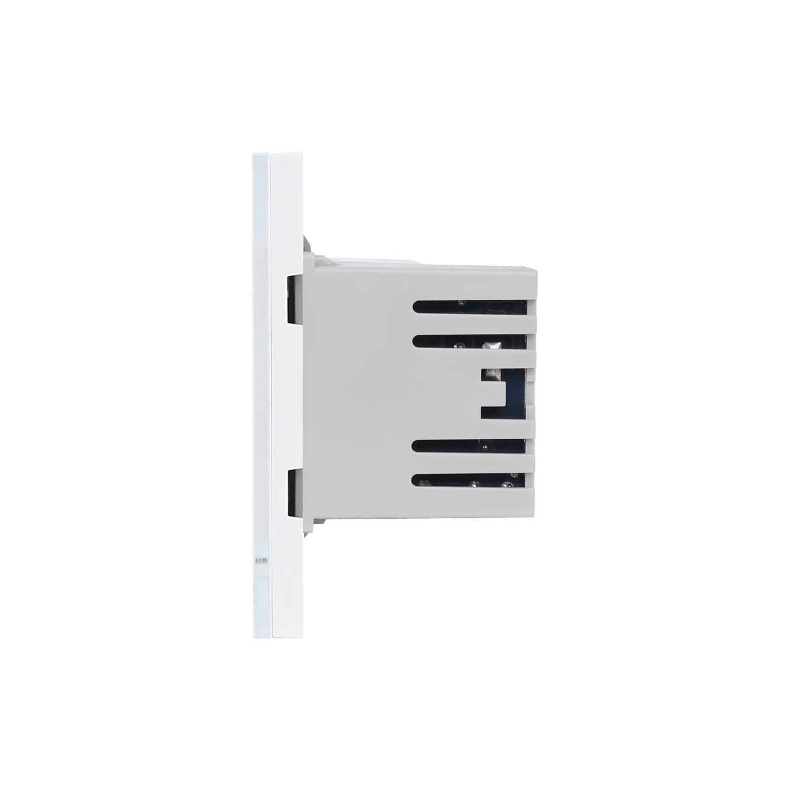 Luxion Glass Frame 1 Gang 2-Way Switch + Narrow Socket and USB A+C – Italian Standard, 3M – White — image 3