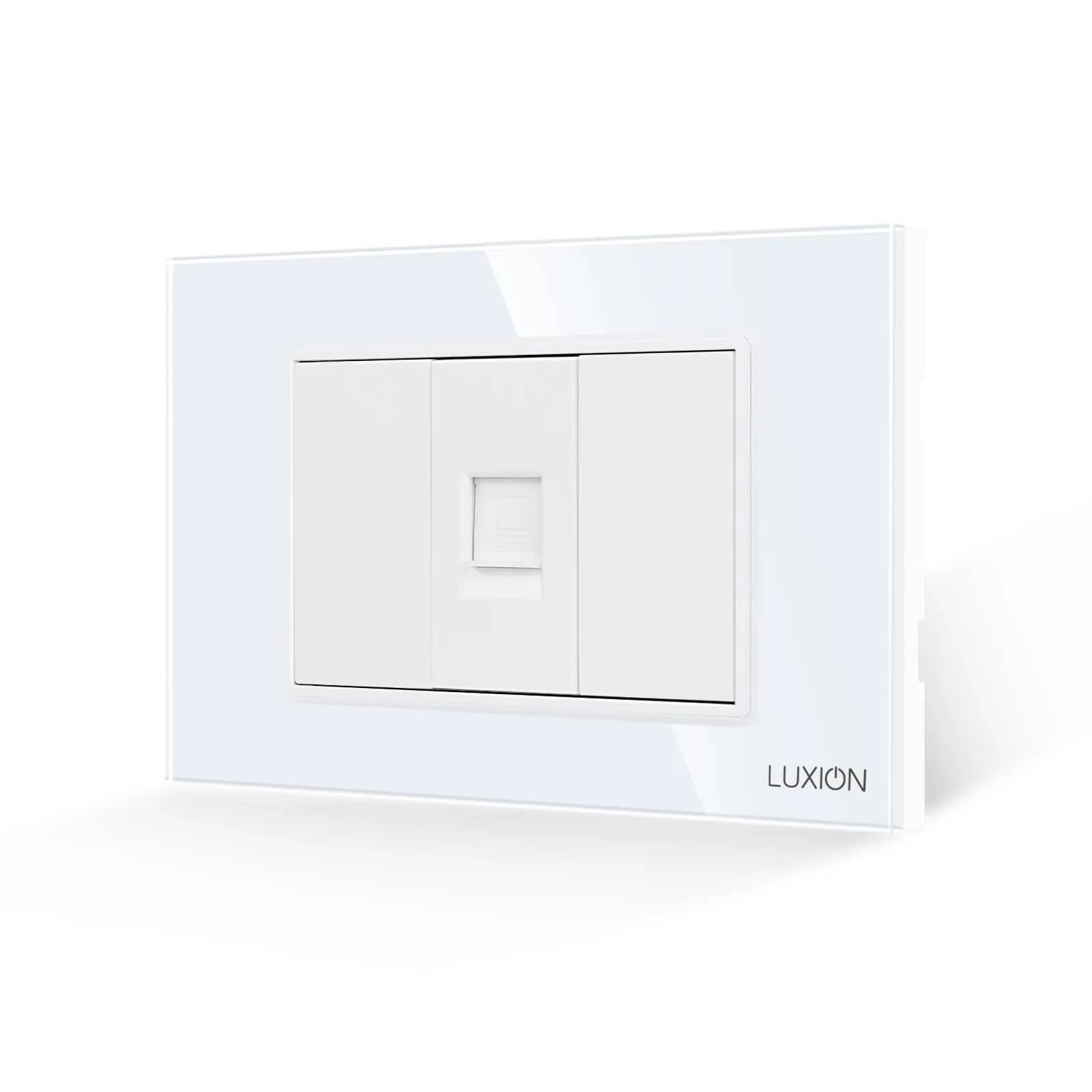 Luxion Glass Frame Internet Socket 1M + 2 Blank Modules – Italian Standard, 3M