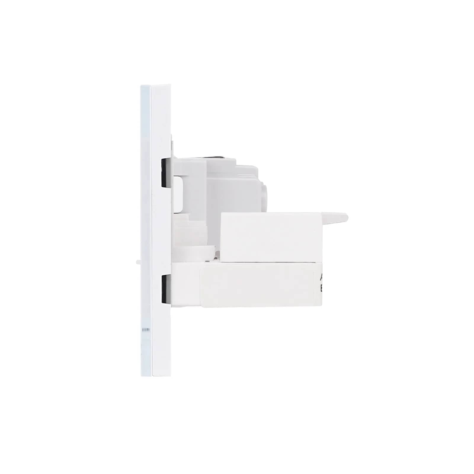 Luxion Glass Frame Schuko Socket + Internet Socket – Italian Standard, 3M – White — image 3