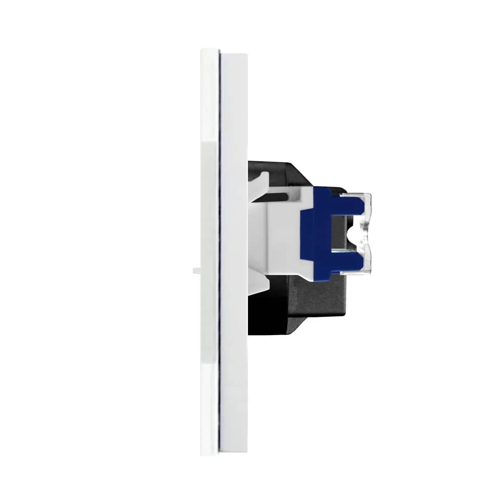 Luxion Glass Frame Quadruple Socket – Schuko + TV + Internet – White — image 3