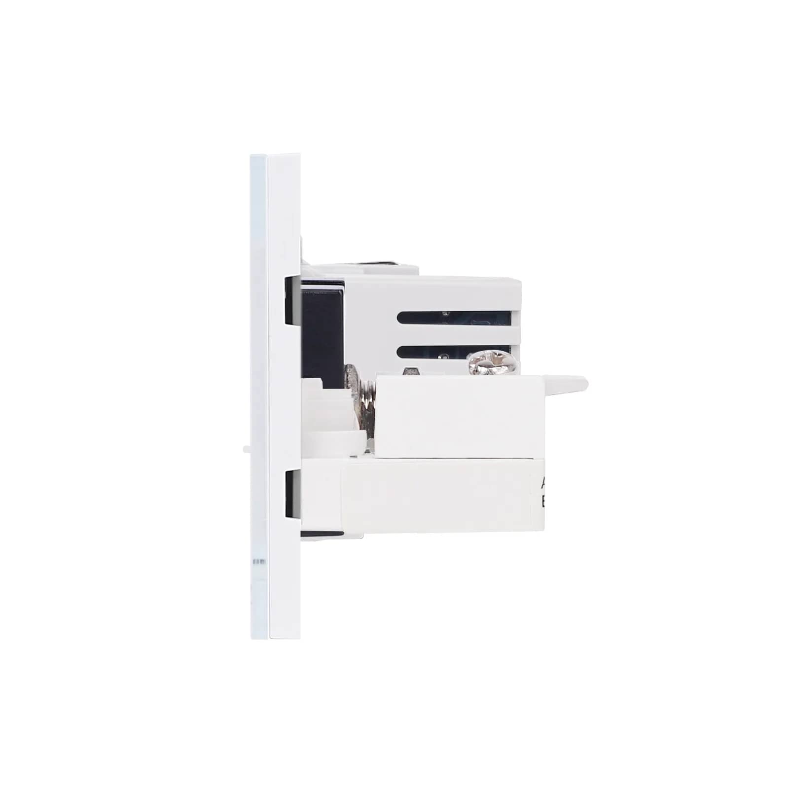 Luxion Glass Frame Media Socket – Schuko + Slim Socket + Dual USB + TV + Internet, Italian Standard, 6M – White — image 3