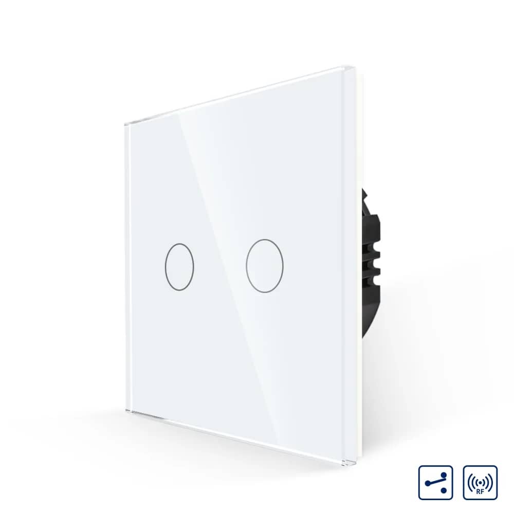 Luxion Glass Touch 2-Way Light Switch – 2 Gang, RF433