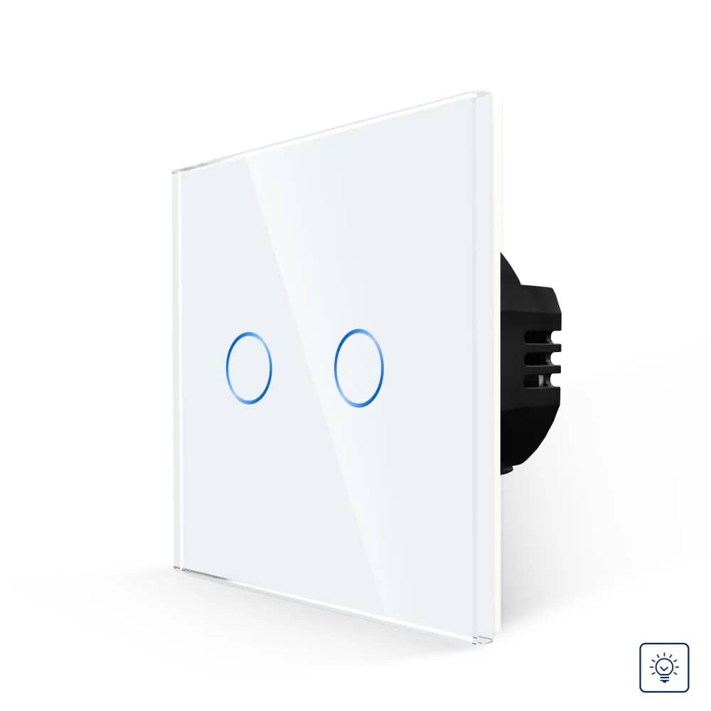 Luxion Glass Touch Dimmer Light Switch – 2 Gang